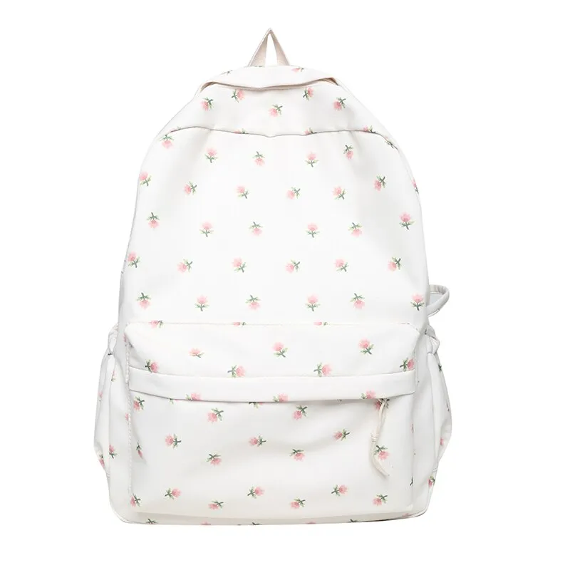 Female Floral Print Laptop College Backpack Fashion New Girl School Bag Women Cute Student Backpack Trendy Lady Kawaii Book Bags