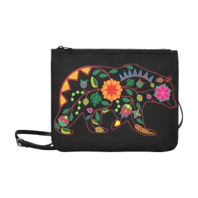 Floral Bear Slim Clutch Bag