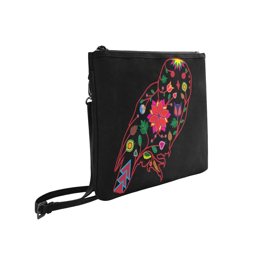 Floral Owl Slim Clutch Bag