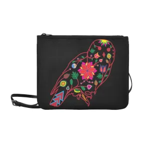 Floral Owl Slim Clutch Bag