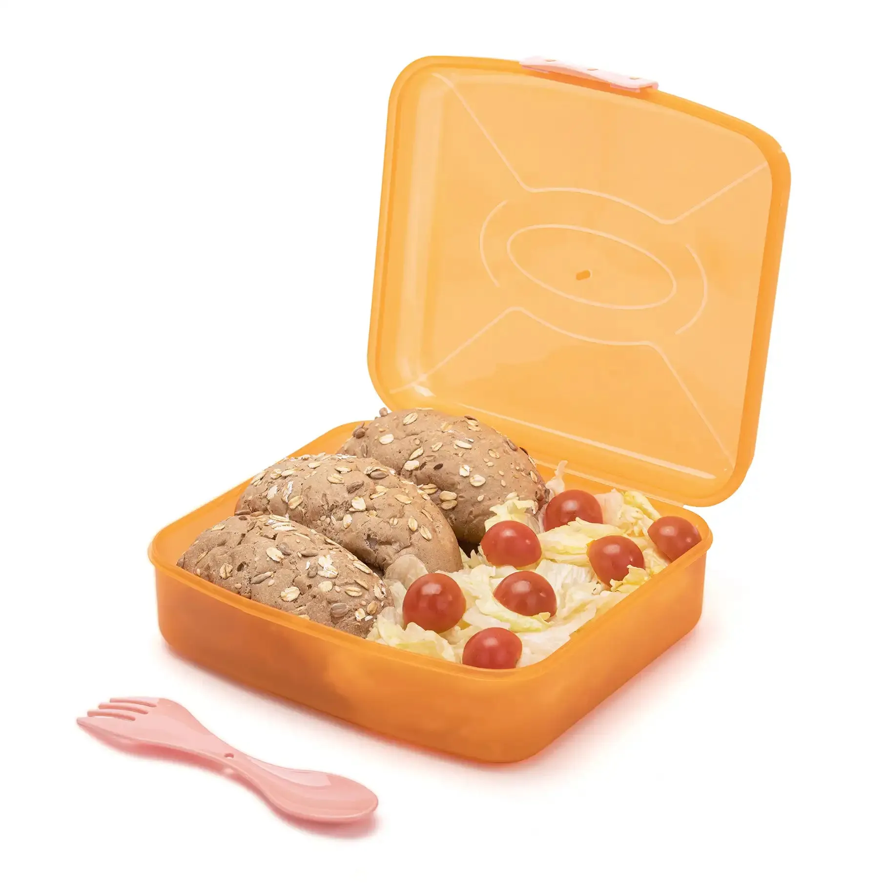 Frosted Lunch Box 2L (with Fork & Spoon)