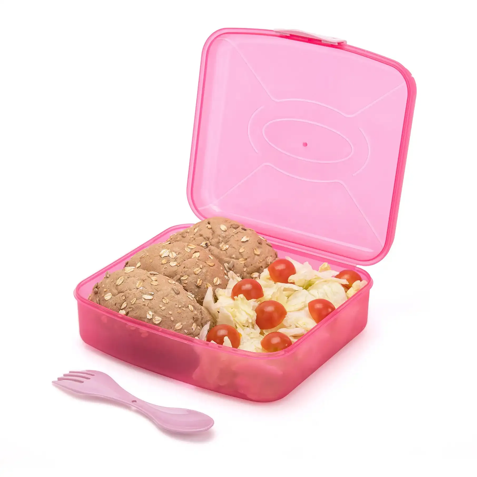 Frosted Lunch Box 2L (with Fork & Spoon)