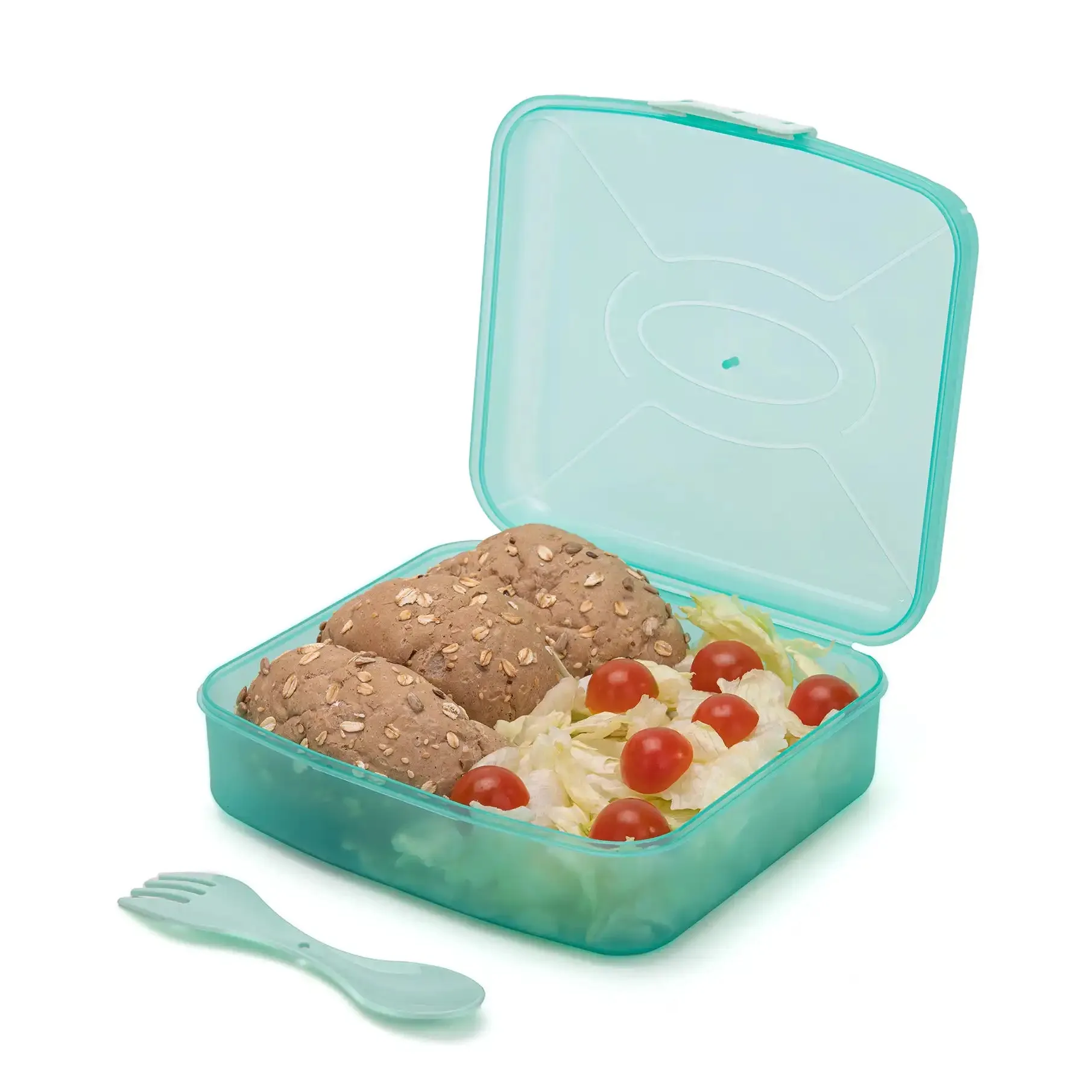 Frosted Lunch Box 2L (with Fork & Spoon)