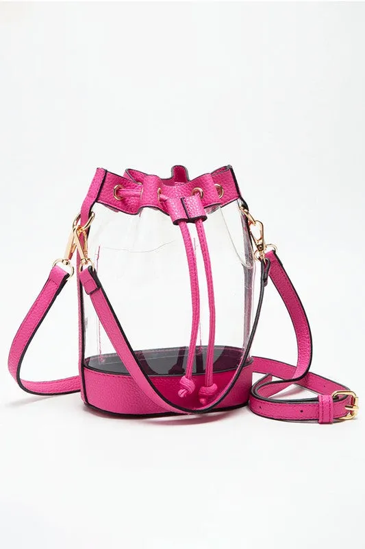 Fuchsia Clear Bucket Bag