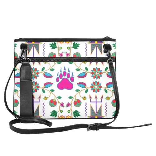 Geometric Floral Fall-White Slim Clutch Bag