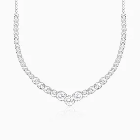 GIVA Silver Classic Zirconia Necklace