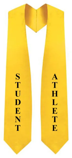 Gold "Student Athlete"  Graduation Stole