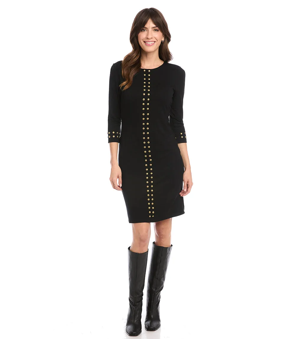 Gold Studded Sheath Dress