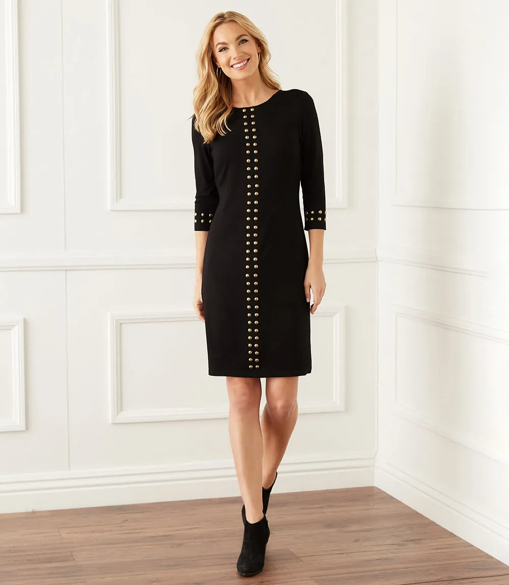 Gold Studded Sheath Dress