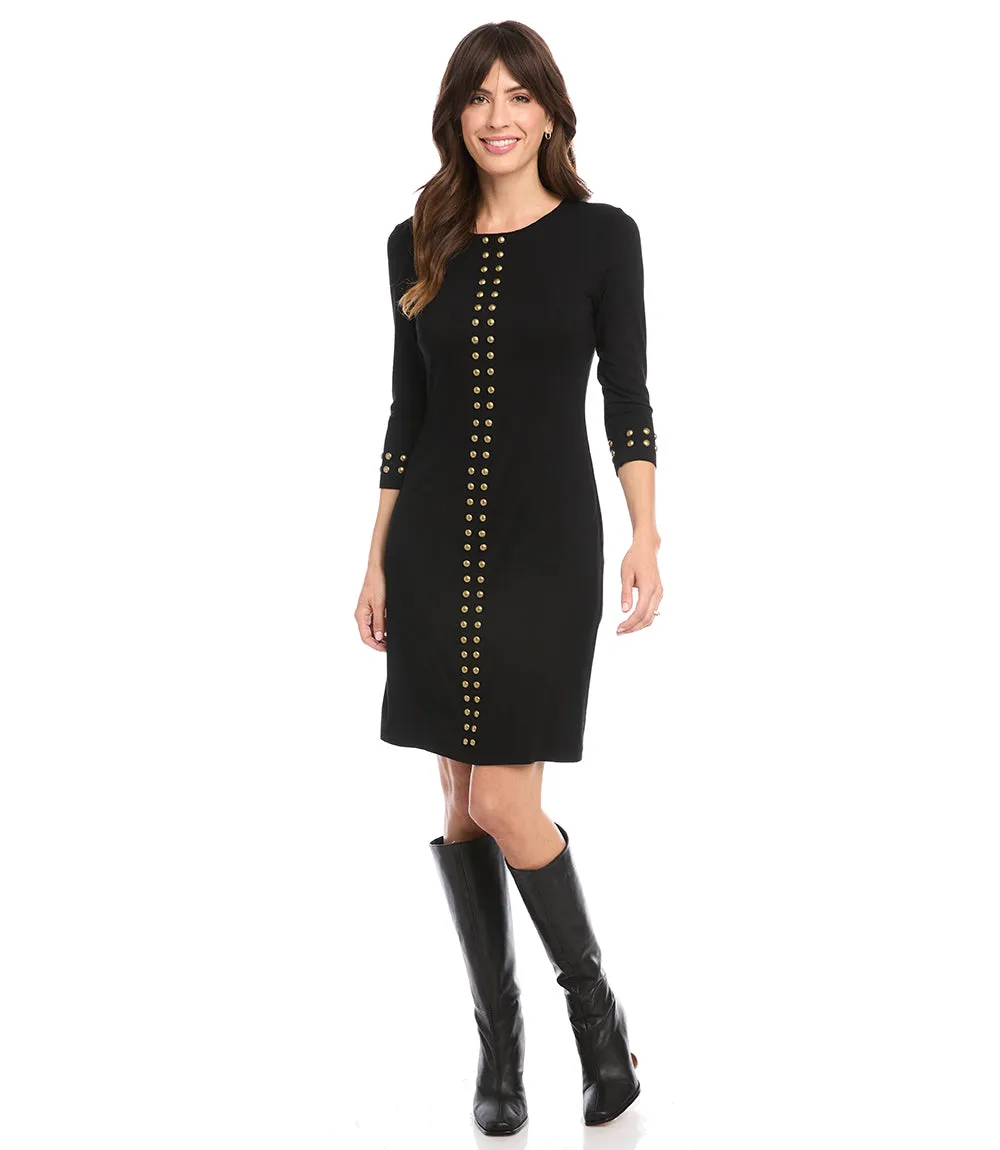 Gold Studded Sheath Dress