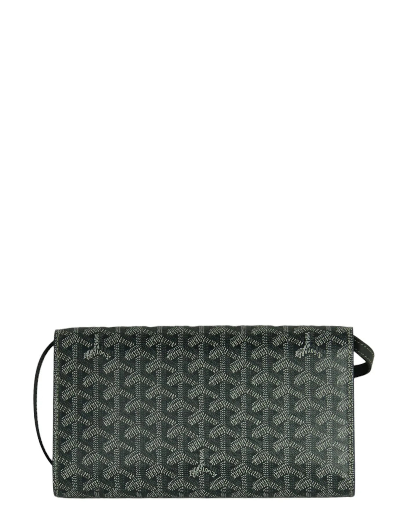 Goyard Grey Goyardine Monte Carlo Bois Clutch Bag w/ Strap