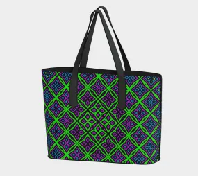 GREEN PATTERN VEGAN LEATHER TOTE BAG | CAMERON GRAY