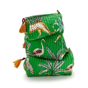 Happy Tropical Island Quilted Cosmetic Bags