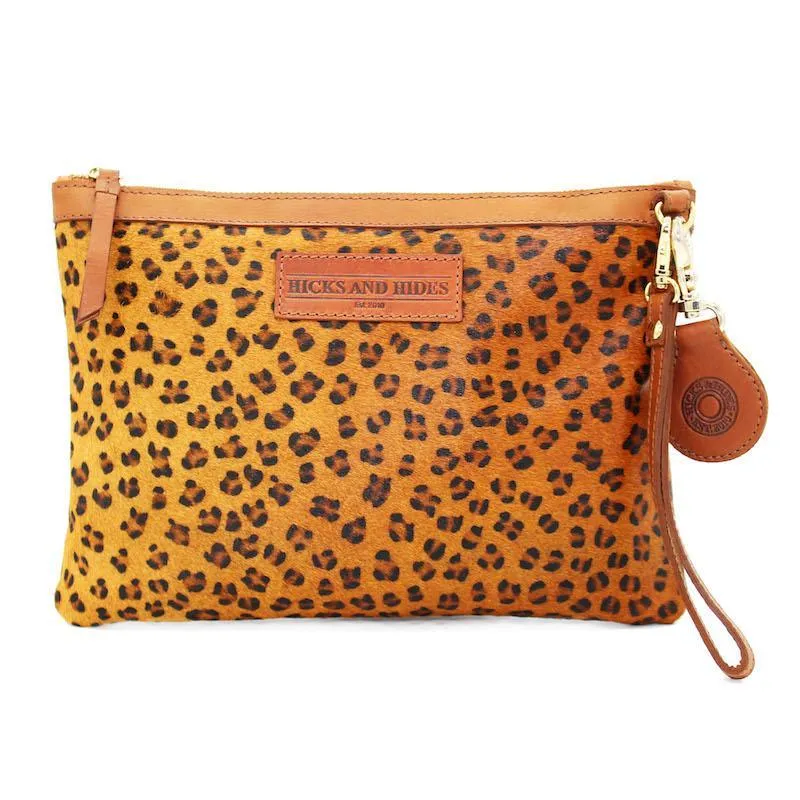 Hicks & Hides Leopard Ladies Clutch Bag