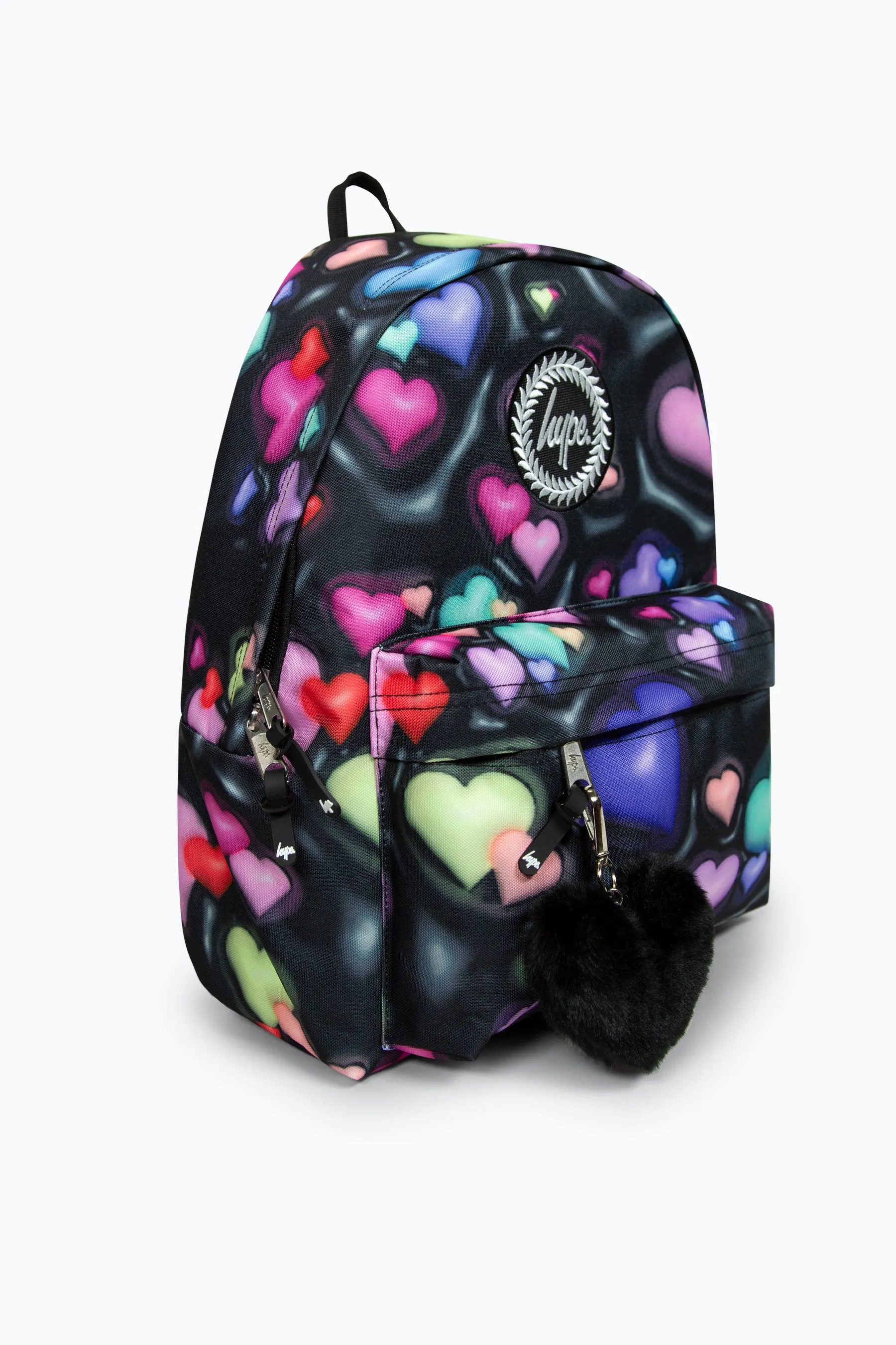 Hype Girls Black 3D Hearts Iconic School Backpack