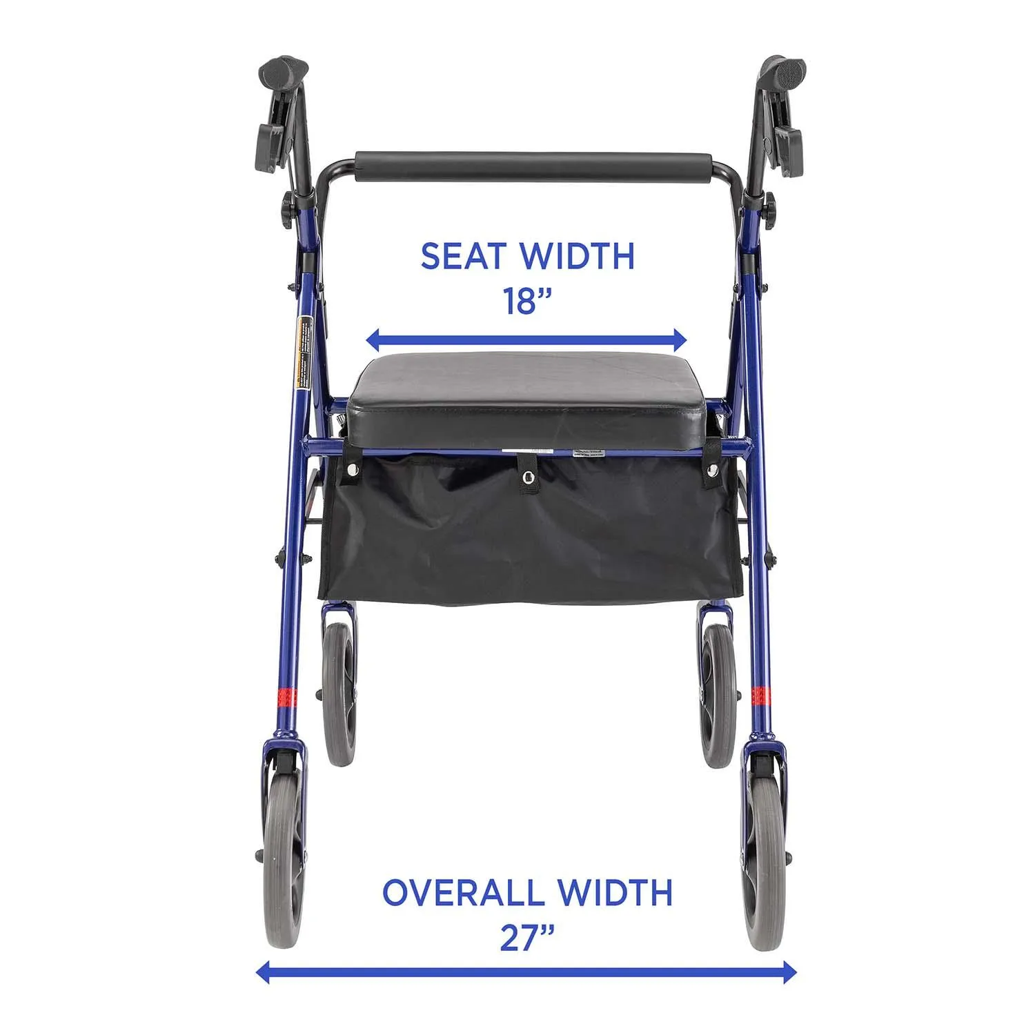 Invacare Bariatric Rollator, Wide/ Tall HD Rolling Walker with Seat & Wheels, 66550