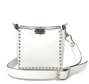 INZI | STUDDED CROSSBODY WHITE