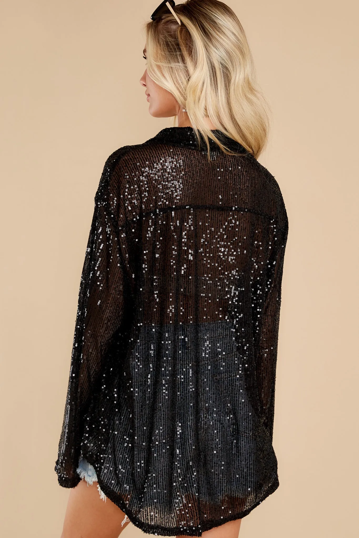 Irresistible Glamour Black Sequin Top