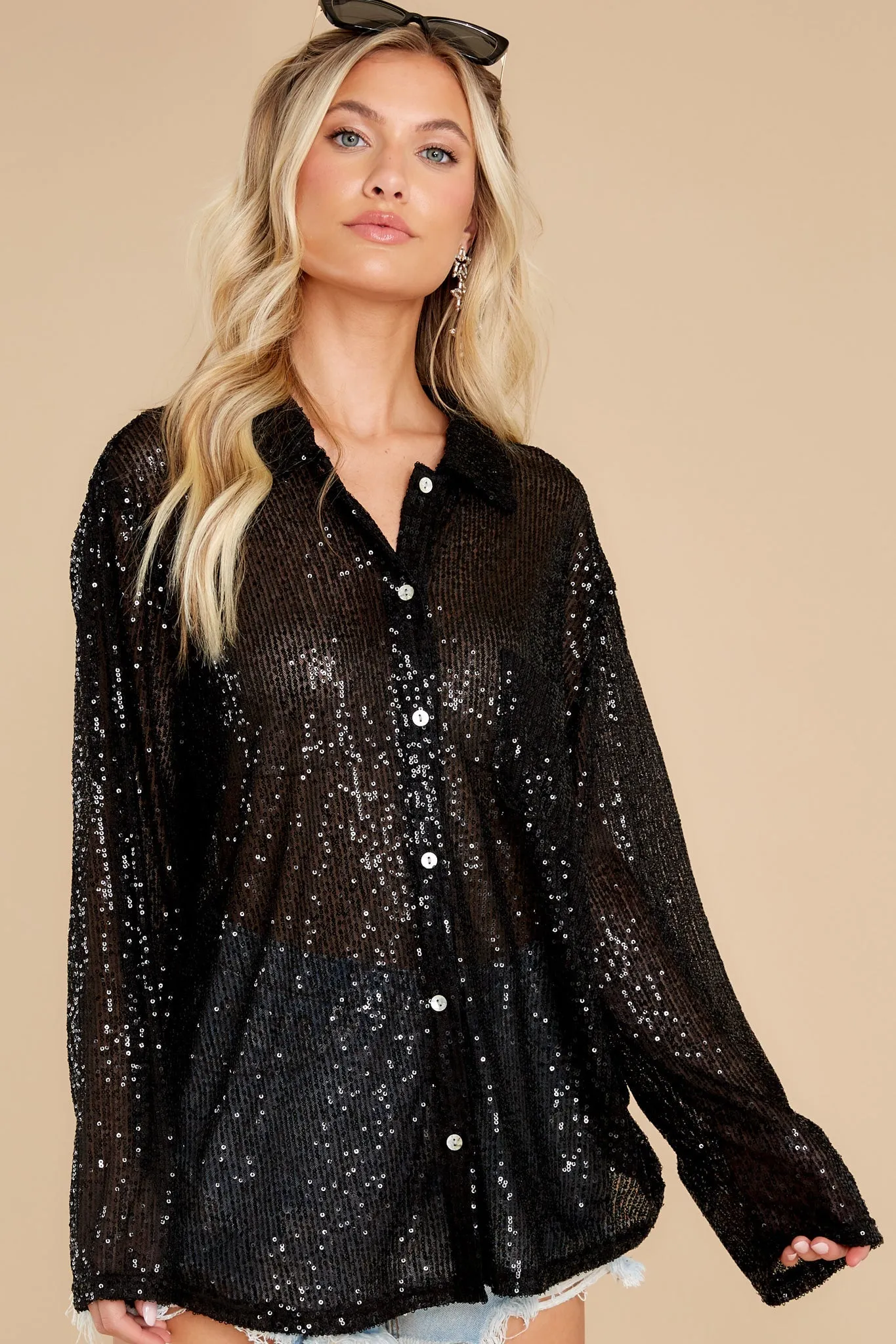 Irresistible Glamour Black Sequin Top