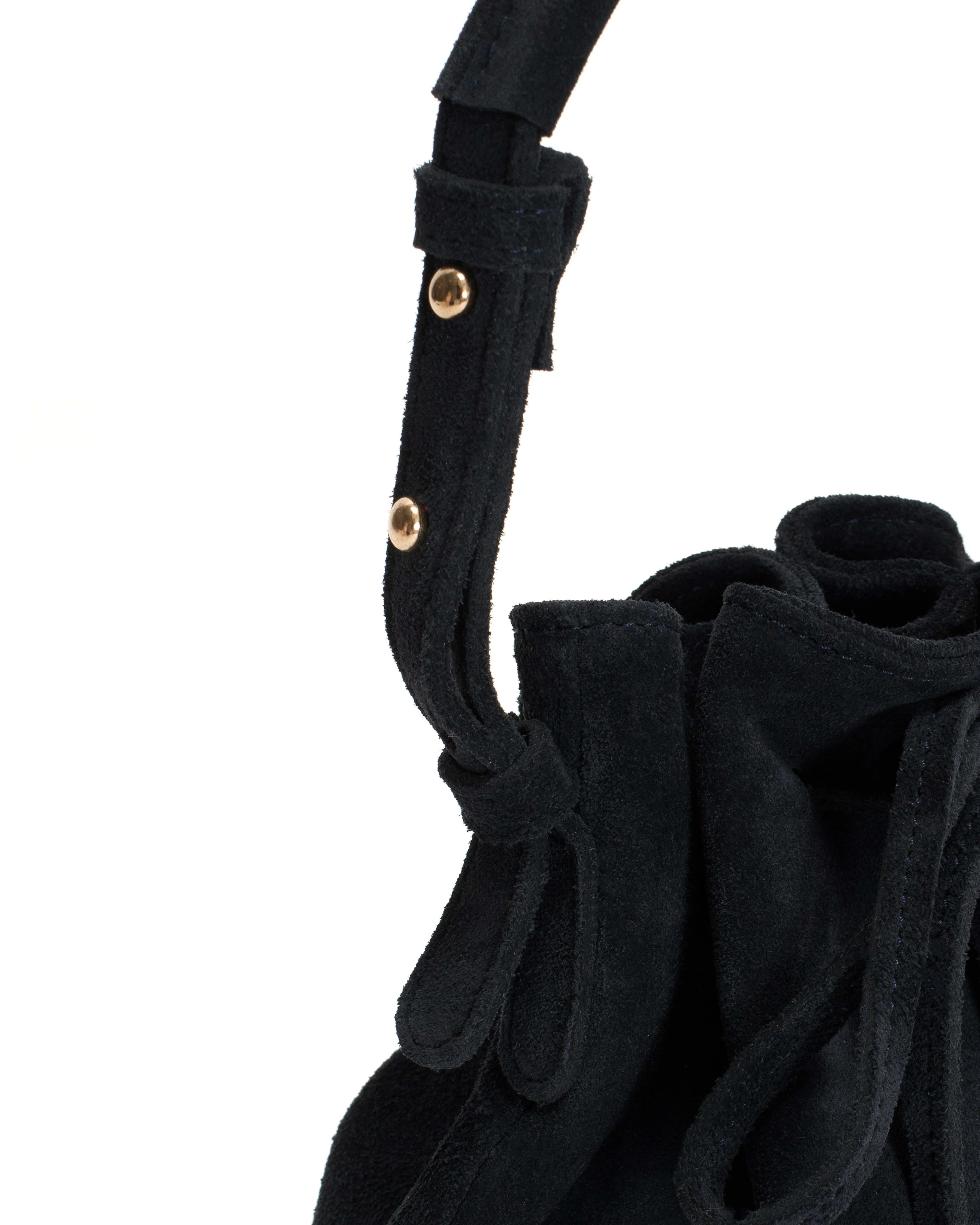 Kacey petite bucket bag Calf suede Dark blue