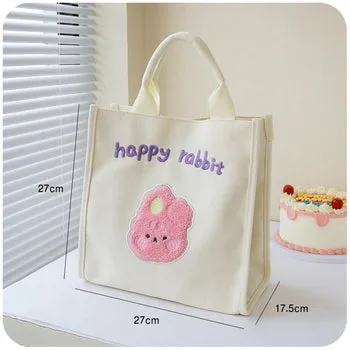 Kawaii Cherry & Bunny Canvas Lunch Box - Kawaii Boxes