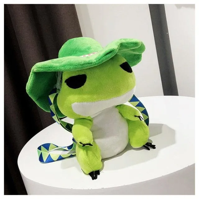 Kawaii Green Frog Travel Plush Backpack - Kawaii Bag