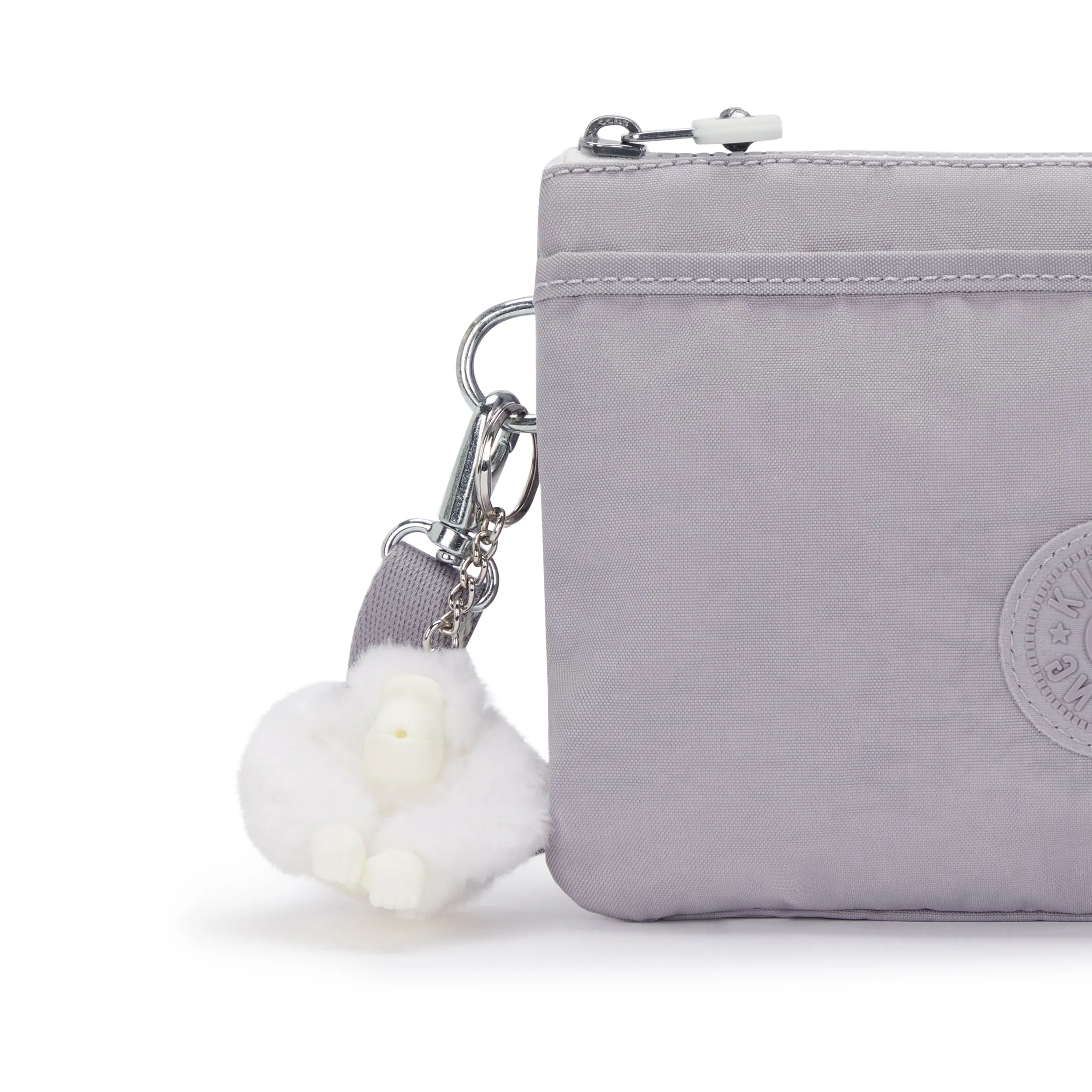 Kipling Riri Tender Grey Large Pouch with Crossbody Strap C2I7590-1FB