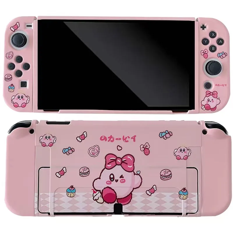 Kirby Inspired Pink Switch OLED Case Cover and Carrying Bag