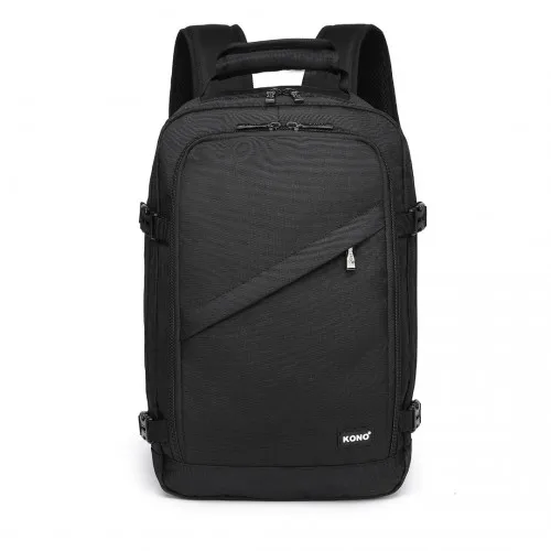 Kono Lightweight Cabin Bag Travel Business Backpack in Black - 20L Capacity, Perfect for Trips & Flights