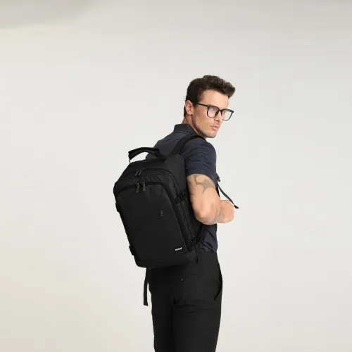 Kono Lightweight Cabin Bag Travel Business Backpack in Black - 20L Capacity, Perfect for Trips & Flights