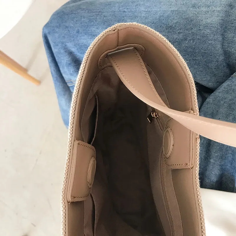 [Korean Style] Fay Canvas Shoulder Bucket Bag