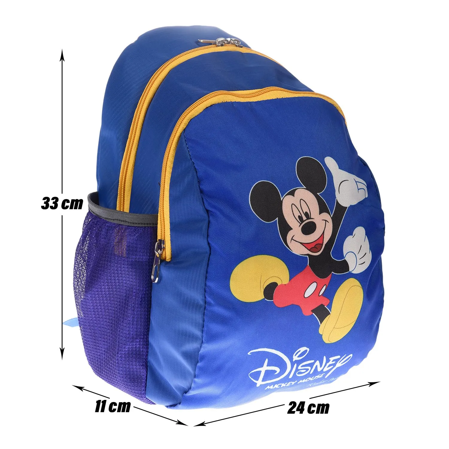 Kuber Industries Disney Mickey School Bag | Kids School Bags | Student Bookbag | School Bag for Girls & Boys | School Backpack for Kids | 2 Compartments School Bag | Blue