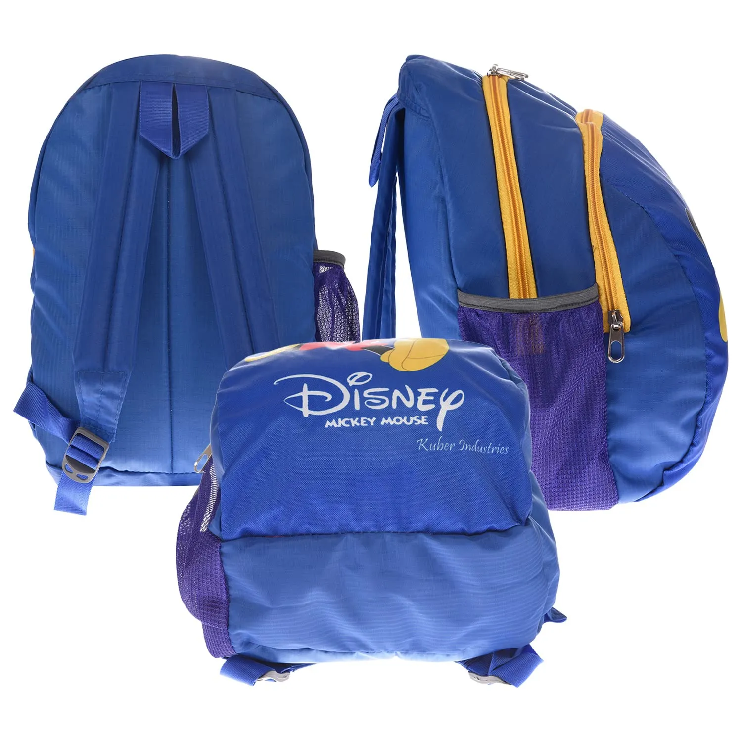 Kuber Industries Disney Mickey School Bag | Kids School Bags | Student Bookbag | School Bag for Girls & Boys | School Backpack for Kids | 2 Compartments School Bag | Blue