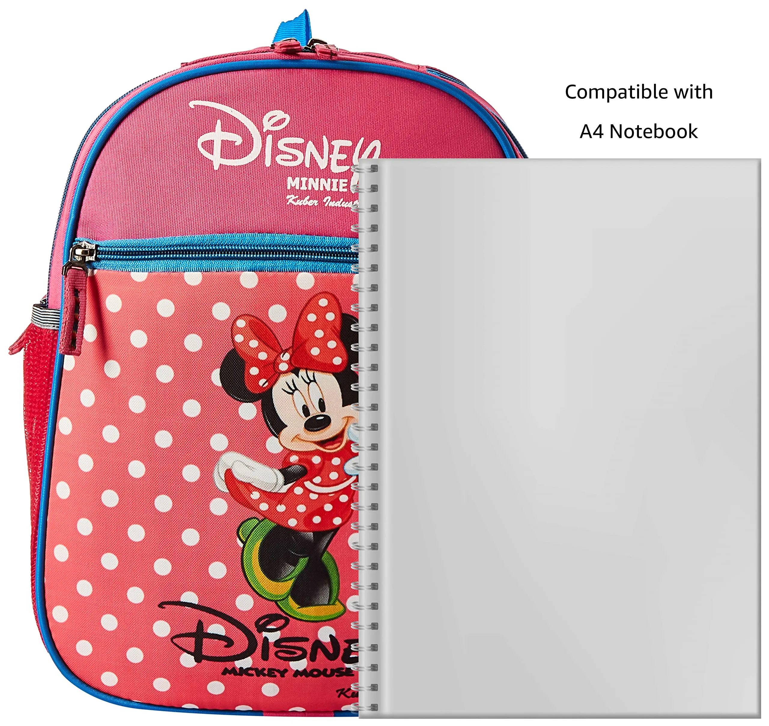 Kuber Industries Disney Mickey School Bag | Kids School Bags | Student Bookbag | School Bag for Girls & Boys | School Backpack for Kids | 2 Compartments School Bag | Red