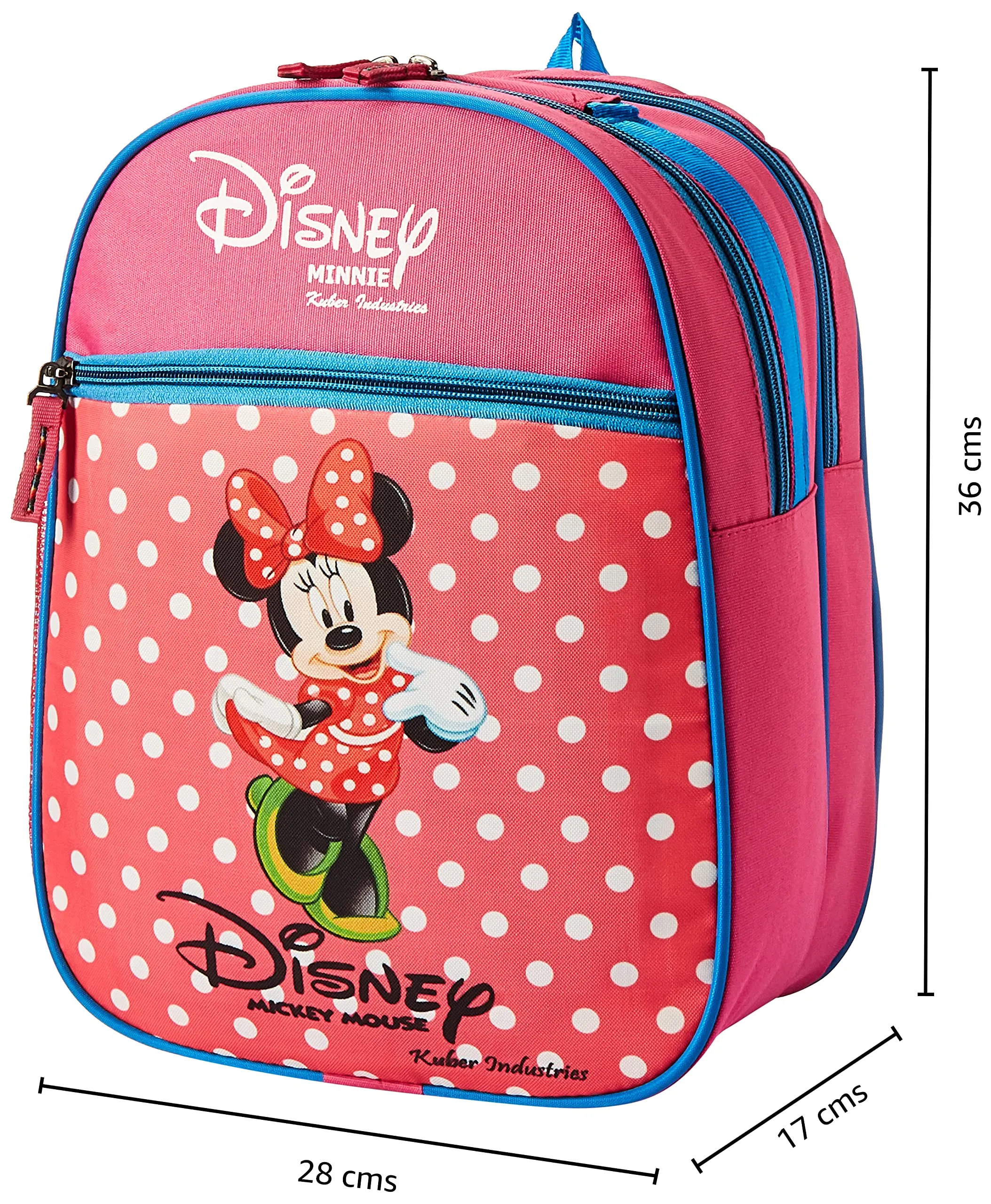 Kuber Industries Disney Mickey School Bag | Kids School Bags | Student Bookbag | School Bag for Girls & Boys | School Backpack for Kids | 2 Compartments School Bag | Red