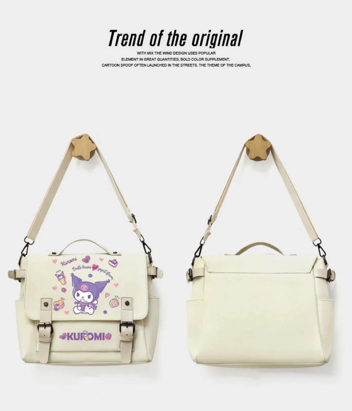 Kuromi Shoulder Bag White Black