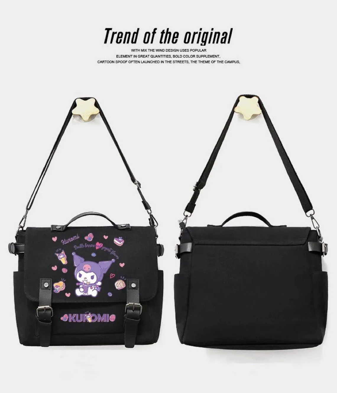 Kuromi Shoulder Bag White Black