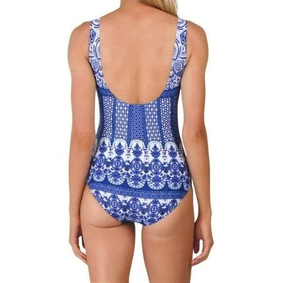 LA MODA Women's Lux Resort Stud Embellished One-piece Swimsuit