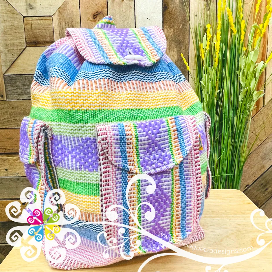 Large Boho Backpack with 3 Pockets - - Mochila Escolar