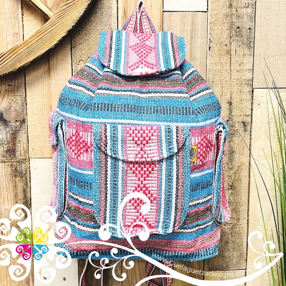 Large Boho Backpack with 3 Pockets - - Mochila Escolar