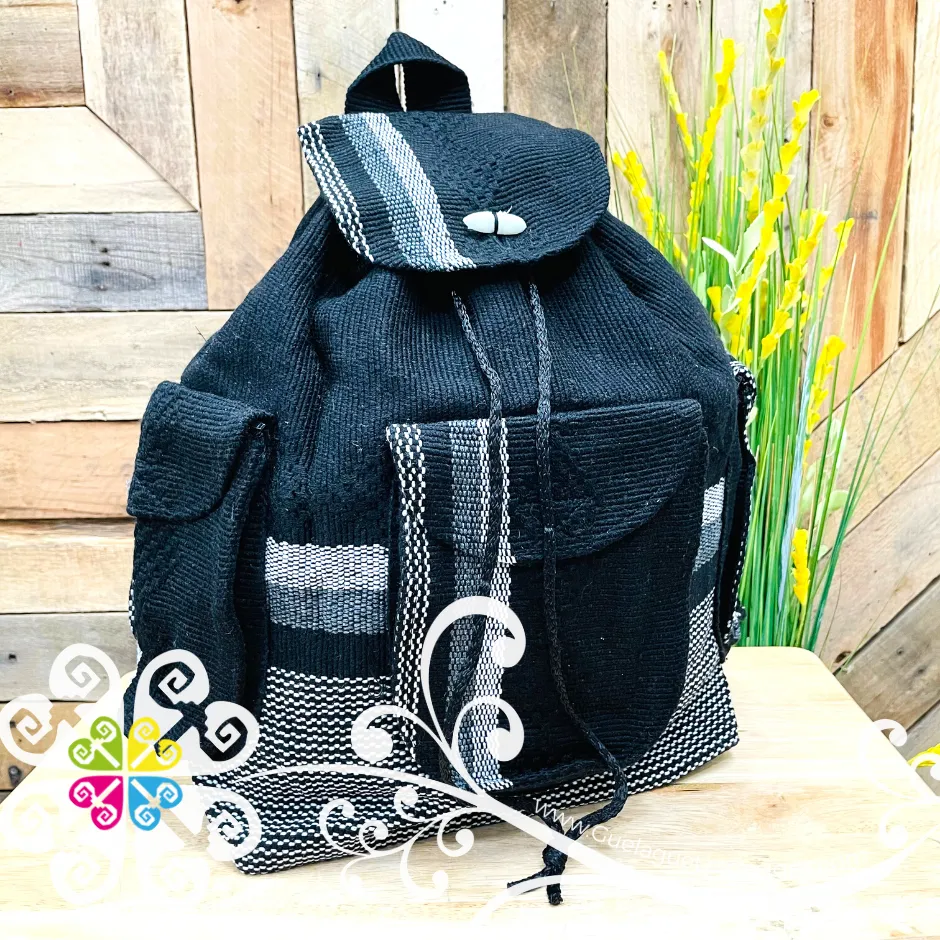 Large Boho Backpack with 3 Pockets - - Mochila Escolar