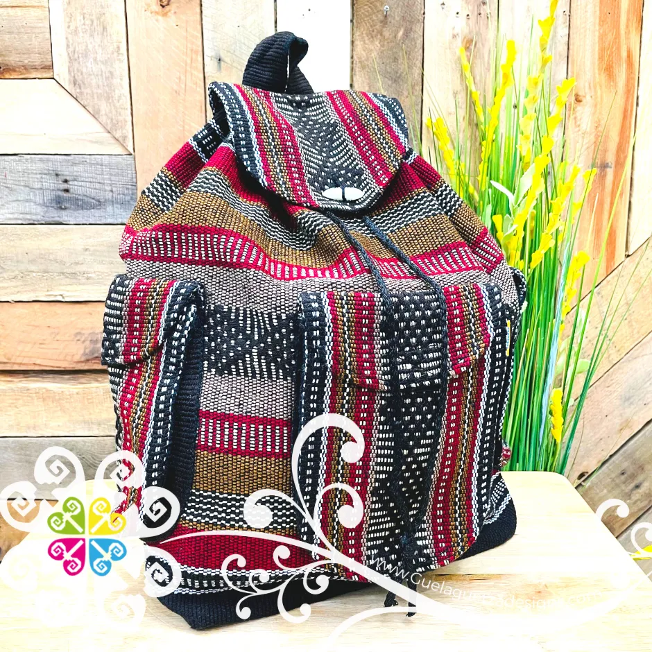 Large Boho Backpack with 3 Pockets - - Mochila Escolar