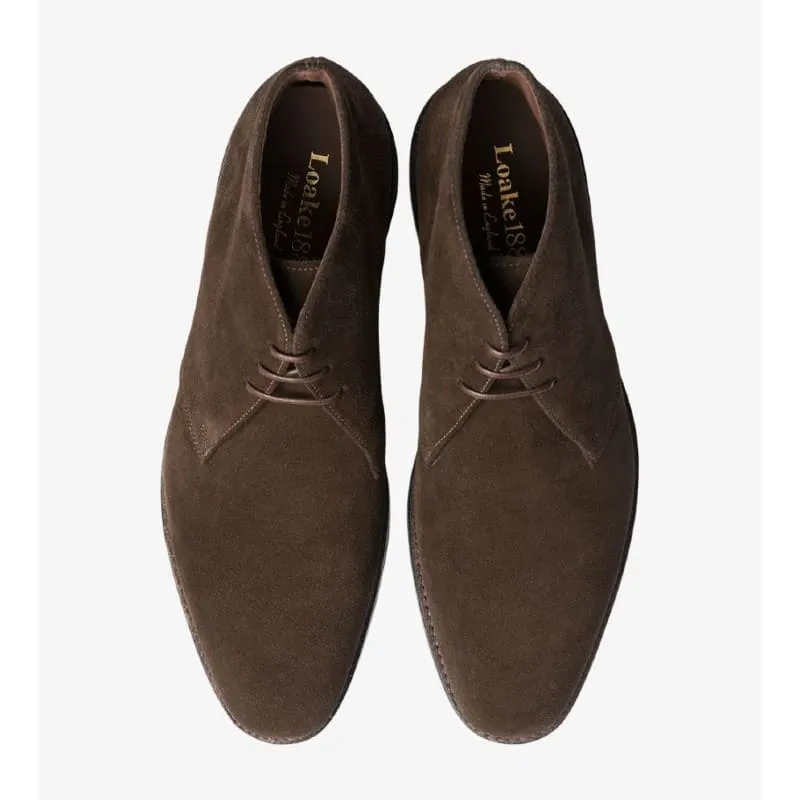 Loake Pimlico Suede Chukka Boot - Dark Brown