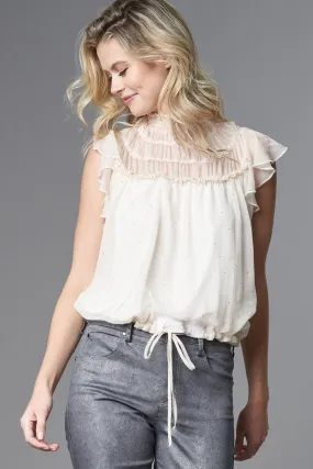 Lola & Sophie Studded Chiffon Top