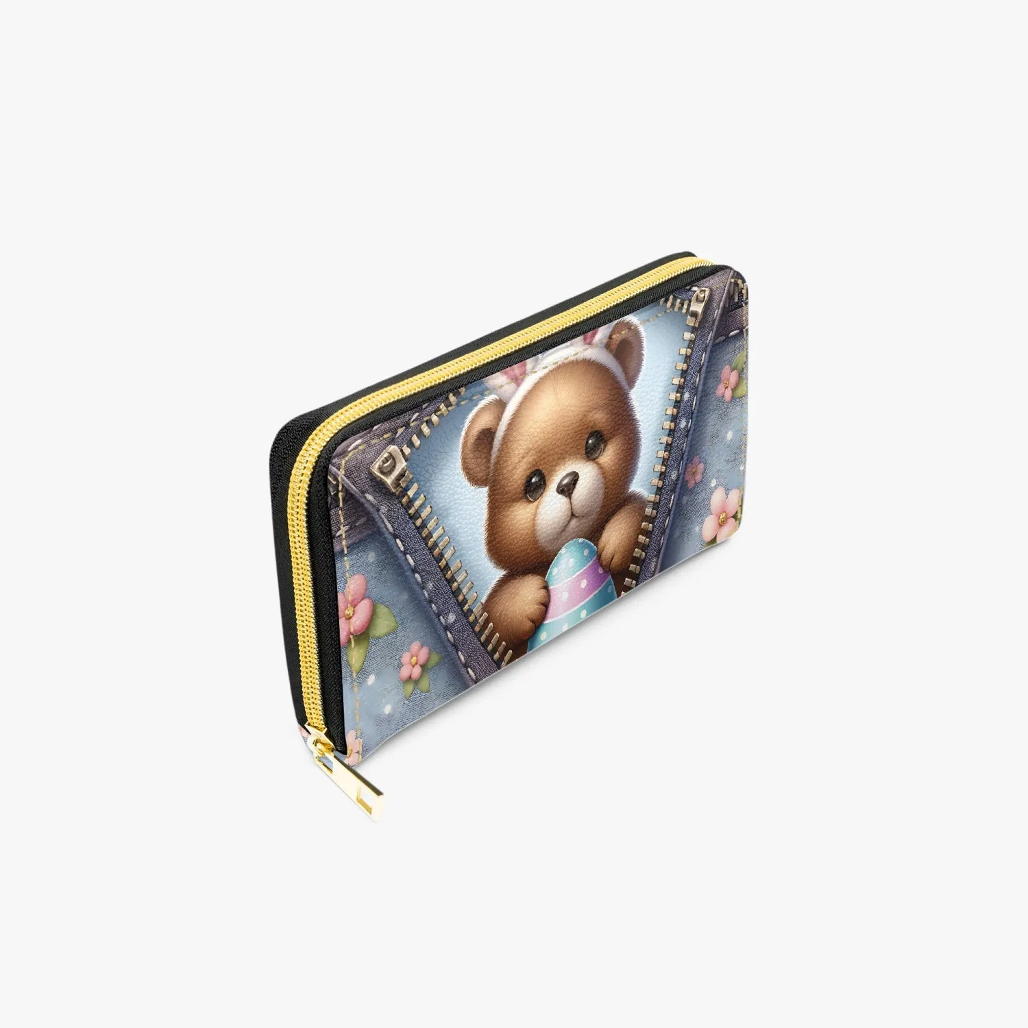 Long Type Zipper Purse Easter Bear with Bunny Ears, awd-1304