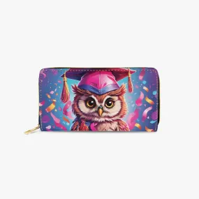 Long Type Zipper Purse - Graduation, Owl