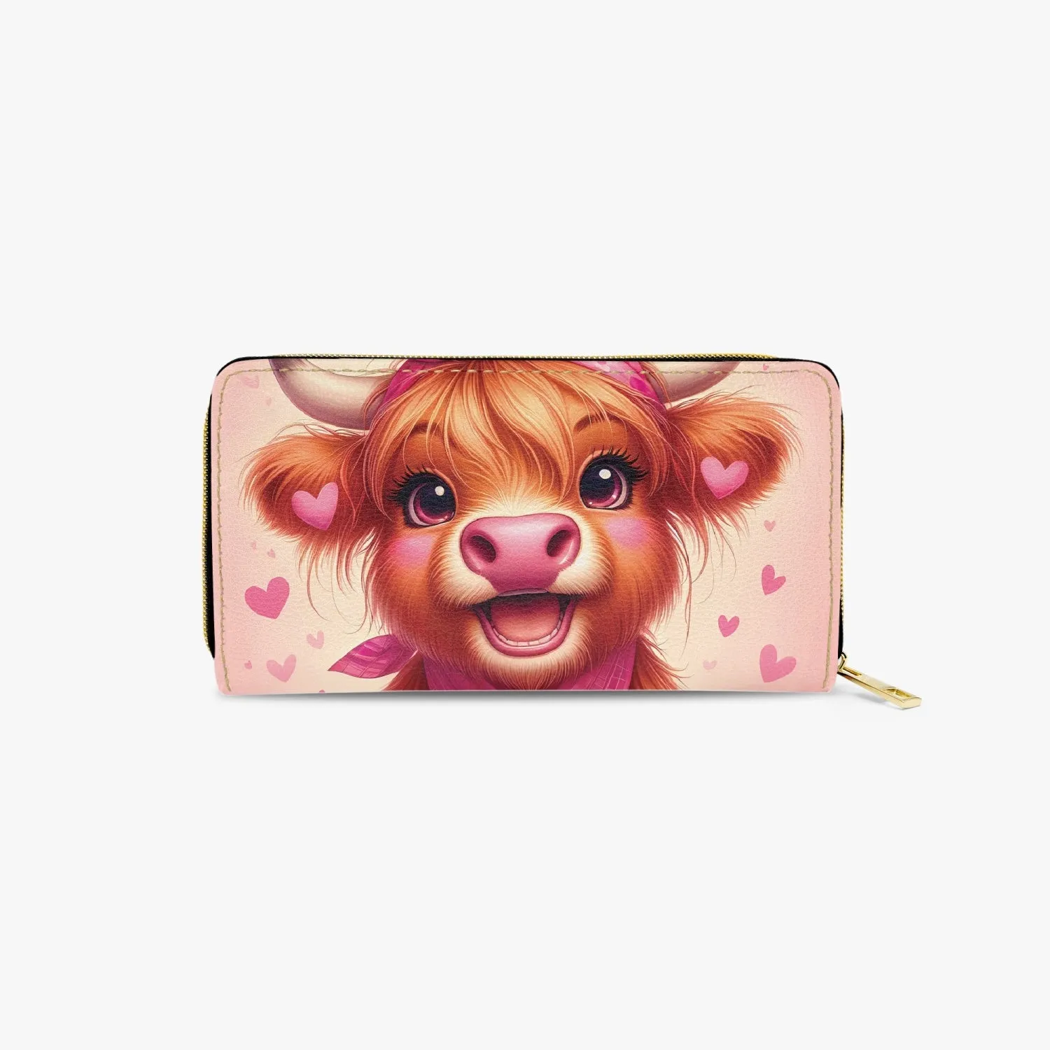 Long Type Zipper Purse, Highland Cow, awd-616