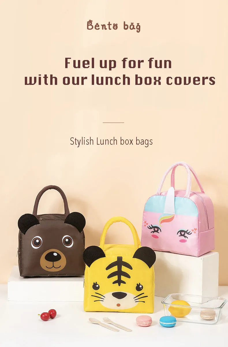 Lunch Box Insulated Bag Soft Leakproof Lunch Bag for Kids Men Women, Durable Thermal Lunch Pail for School Work Office | Fit 6 Cans-Pink Kitten