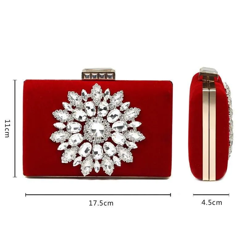 Luxy Moon Diamond Evening Bags Luxury Rhinestone Flower Clutch