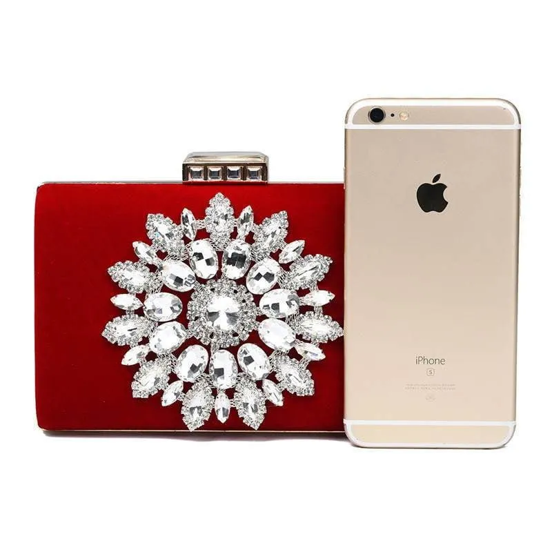 Luxy Moon Diamond Evening Bags Luxury Rhinestone Flower Clutch